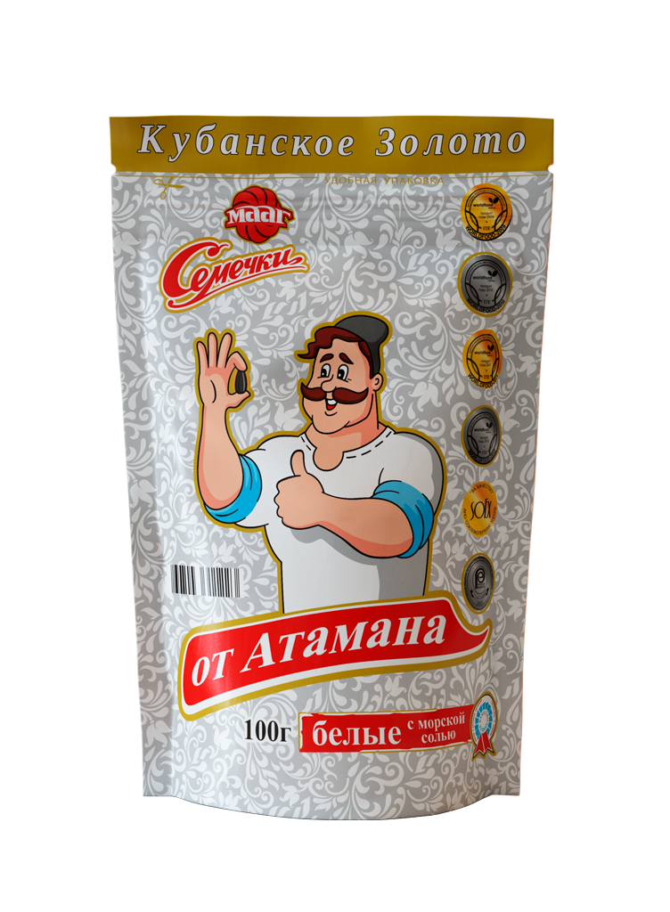 Семечки от Атамана белые с морской солью 200г*16шт