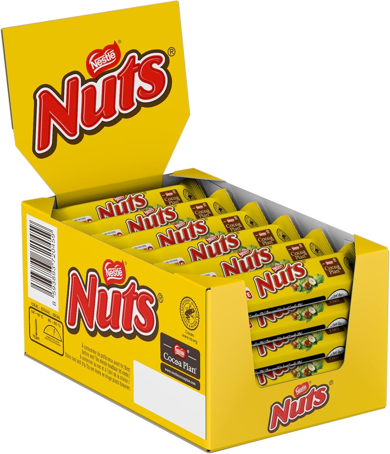 Шоколадный батончик с орехами Nuts king Nestles 66g/24ps
