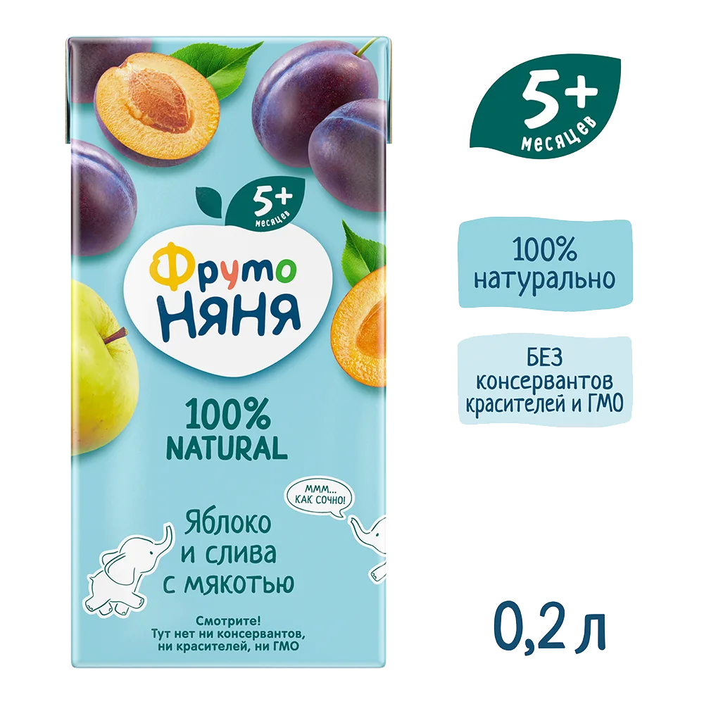 Фруто Няня Нектар* Яблоко Слива* 200г.18шт.