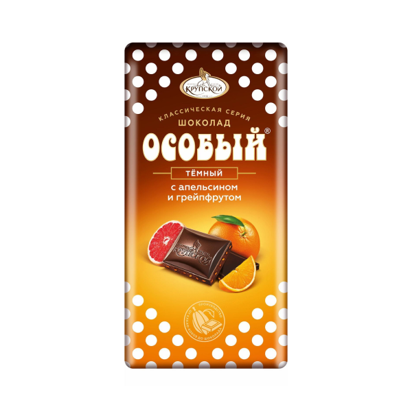 Шоколад *Особый * Темный с Апельсином и Грейфруктом 85гр.15шт.