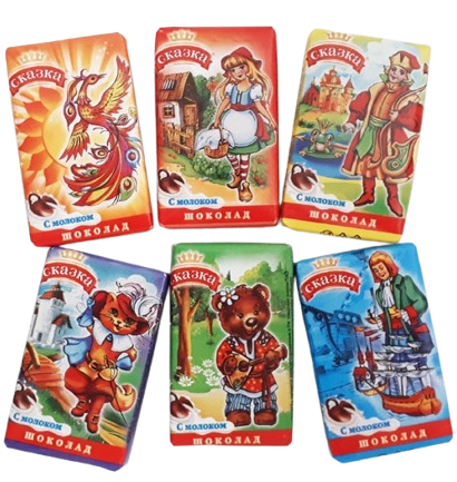 A08. Chocolate Bars ~ Шоколад молочный Сказка 15гр*42шт