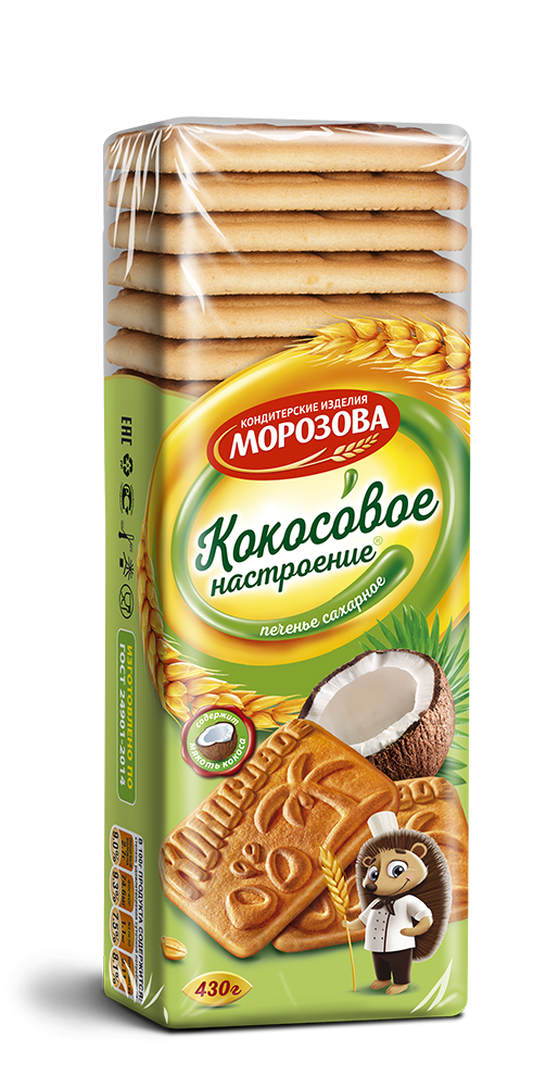 «Морозова» Печенье Кокосовое настроение 430г*25шт