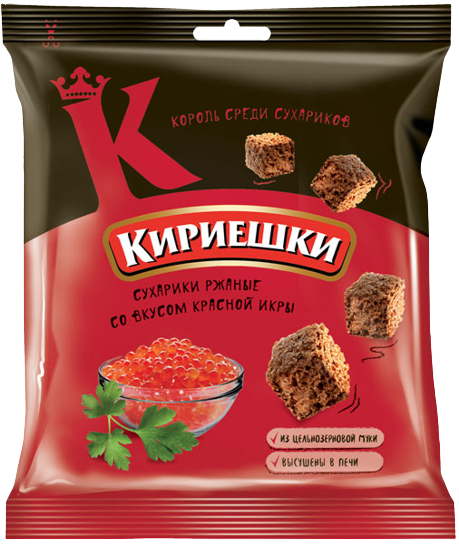 (103) Сухарики «Кириешки» ржаные со вкусом красной икры 40гр*60шт.