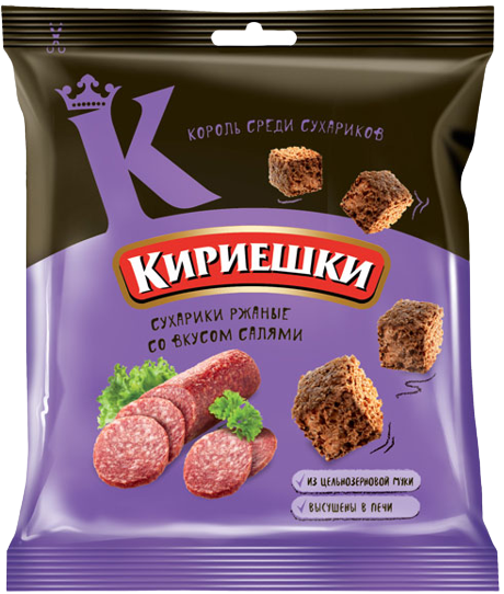 (102) Сухарики «Кириешки» ржаные со вкусом салями 40гр*60шт.