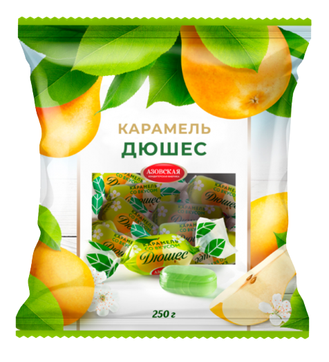«Азовская» Карамель леденцовая со вкусом Дюшес 250г*12шт