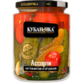 Vegetable Spreads ~ Маринованные Ассорти Огурцы и томаты «Кубаночка»  720гр*8шт