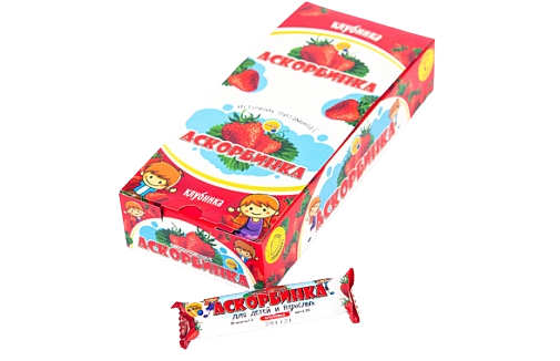 Аскорбинка для детей и взрослых (со вкусом клубники) 30гр*20шт.