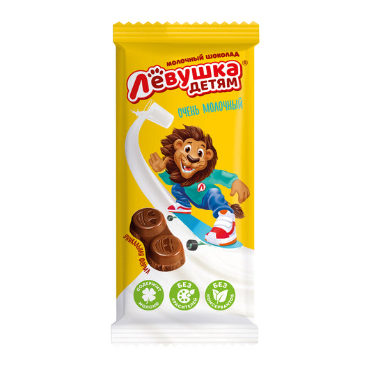 Шоколад «Лёвушка детям» молочный с молочной начинкой  85гр.14шт.