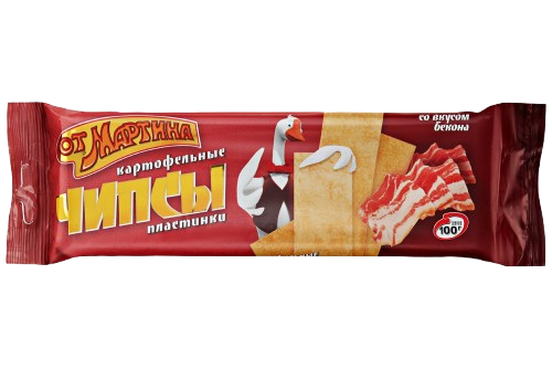 7.4 Chips ~ Картофельные чипсы «Мартин» со вкусом Бекона 100гр*30шт