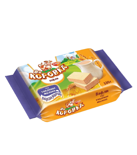 Вафли «Коровка» вкус топленое молоко, РотФронт 150гр*22шт.