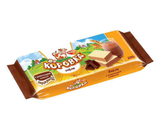 Вафли «Коровка» c Шоколадной начинкой, РотФронт 300гр*11шт.