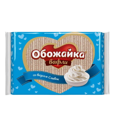 Вафли "Обожайка" со вкусом сливок, 225гр*20шт.