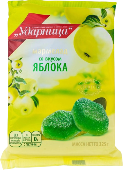 «Ударница» Мармелад со вкусом яблока 325г*12шт