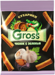 8.6 Snacks ~ Сухарики GROSS Чеснок и зелень 40гр*60шт