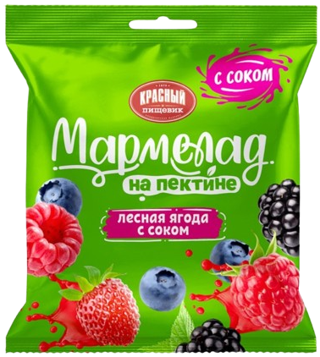 Marmalades ~ Мармелады «Красный пищевик» Мармелад Лесная ягода с соком 210гр*18шт