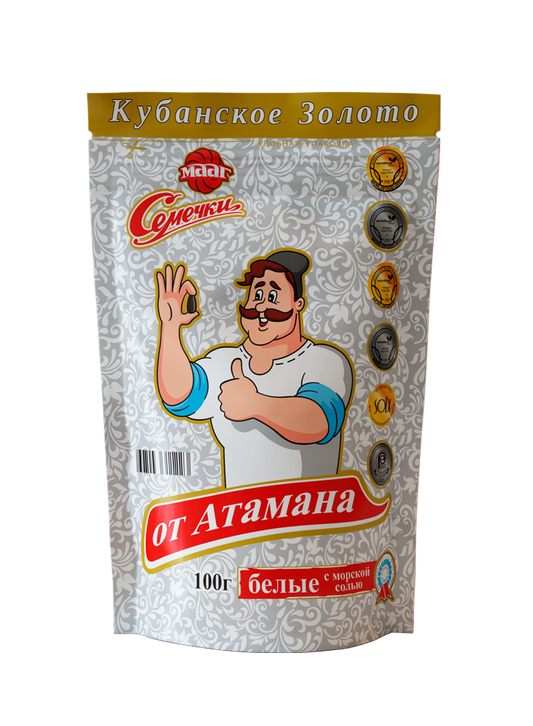 Семечки от Атамана белые с морской солью 200г*16шт