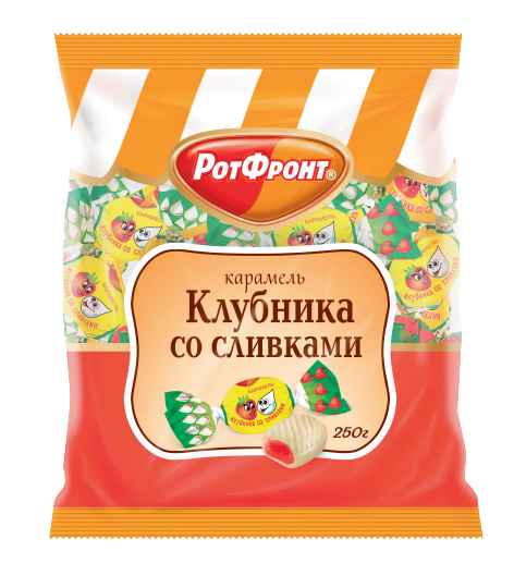 «РотФронт» Карамель Клубника со сливками 250г*10шт
