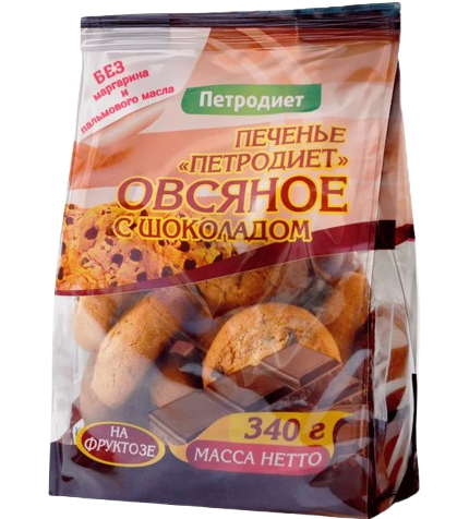 B10. Sugar Free ~ Печенье Овсяное на фруктозе с шоколадом 340г*15шт