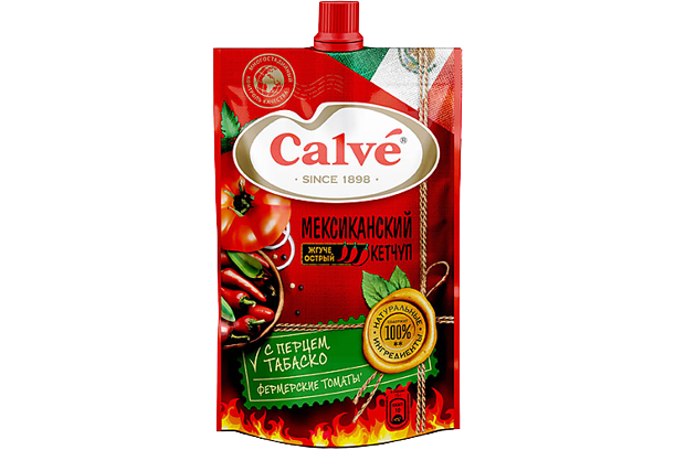 «Calve» Кетчуп Мексиканский с перцем табаско 350г*28шт