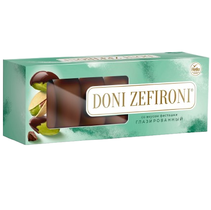 2. Marshmallows ~ Зефир DONI ZEFIRONI со вкусом фисташки глазированный 210гр*10шт