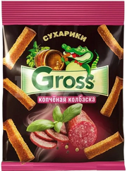 8.6 Snacks ~ Сухарики GROSS Копчёной колбаски 40гр*60шт