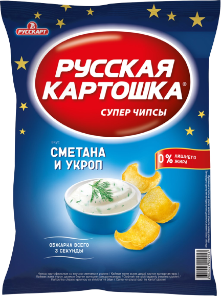 (214)«Русская картошка» Чипсы Сметана и укроп 150г*9шт