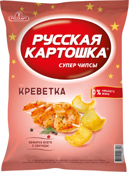 (216)«Русская картошка» Чипсы Креветка 150г*9шт
