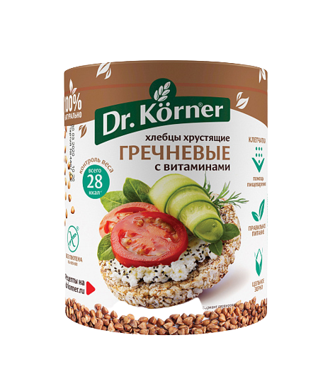 «Dr. Körner» Хлебцы Гречневые с витаминами 100гр*20шт