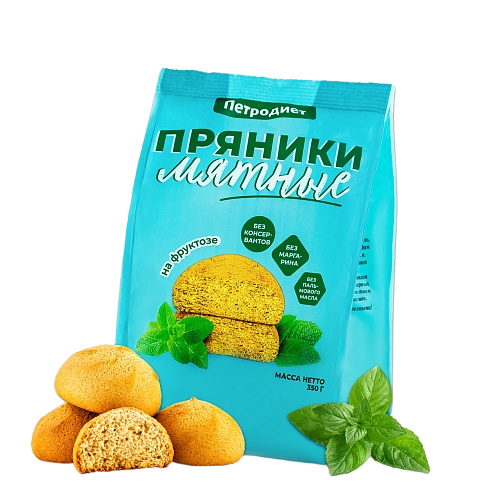 «Петродиет» Пряники Мятные на фруктозе 350гр*10шт