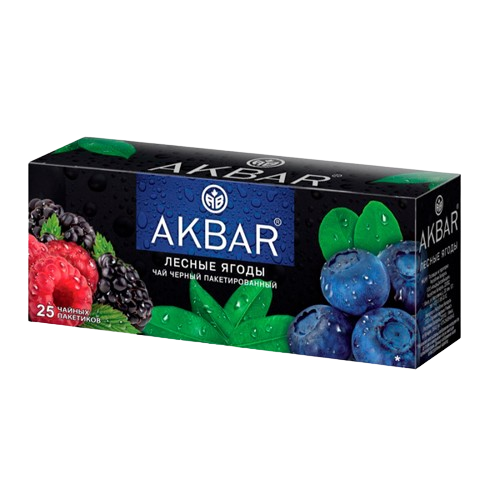 «Akbar» Чай Black Tea Лесные ягоды пакетированный 25п*15шт