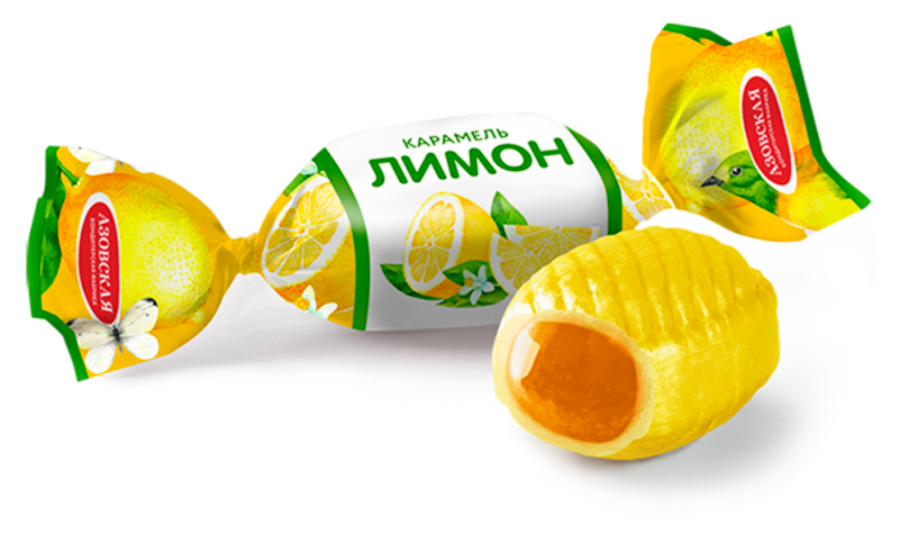 A12. Caramel ~ Карамель с фруктовой начинкой со вкусом лимона 250г*12шт