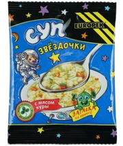 E02. Dry soup ~ Суп Звёздочки с мясом куры 75г*20шт