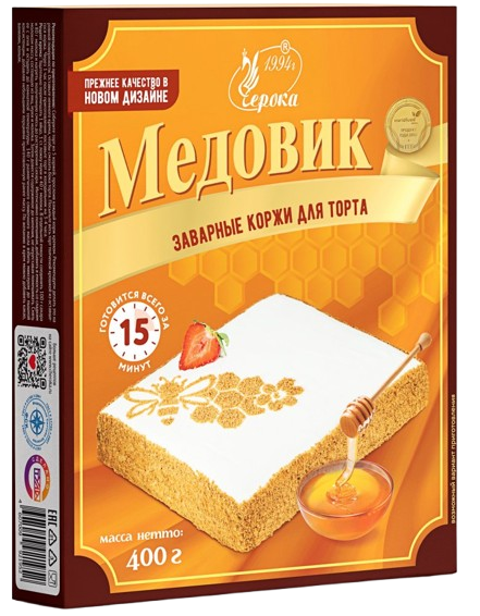 6.4 Cake Layers ~ Корж для торта заварные Медовик 400гр*12шт
