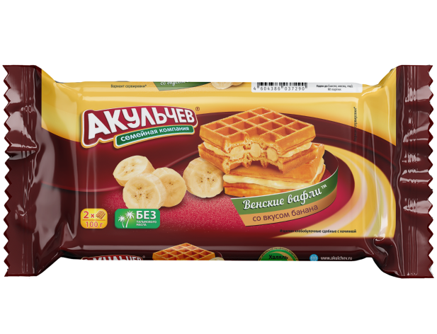 5. Wafer ~ Вафли Венские с начинкой Банан 100гр*22шт