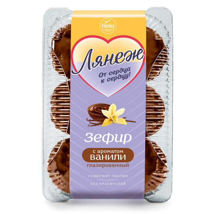 Зефир "Лянеж" с ароматом ванили глазированный 450г*9шт