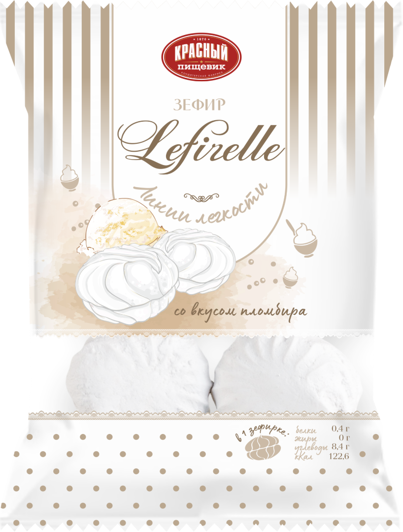 1.3 Marshmallows ~ Зефир ТМ "LEFIRELLE" со вкусом пломбира 230гр*15шт