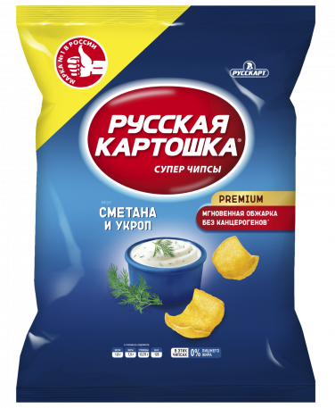 7.5 Chips ~ Картофельные чипсысо вкусом Сметана и укроп 150г*9шт