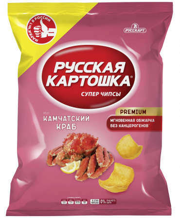 7.5 Chips ~ Картофельные чипсы со вкусом Камчатский краб 150г*9шт