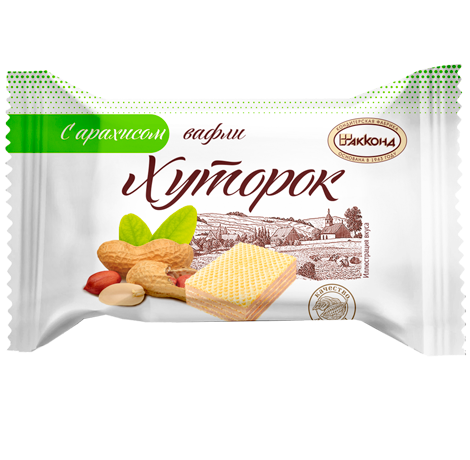5.1 Wafers ~ Вафли Хуторок с арахисом весовые 3кг/6.61lb
