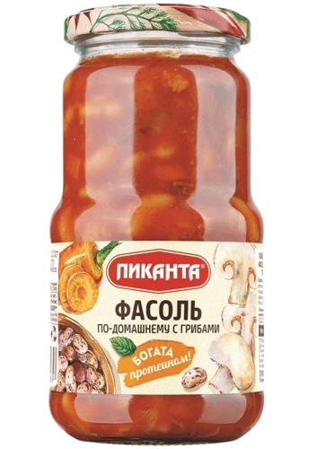 H02. Pickled Vegetables ~ Фасоль по-домашнему с грибами 470*6шт