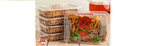 Гренки 777 контейнер со вкусом красной икры 12 шт. по 150гр.