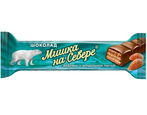 A08. Chocolate Bars ~ Батончики Мишка на севере с миндалем  40г*14шт
