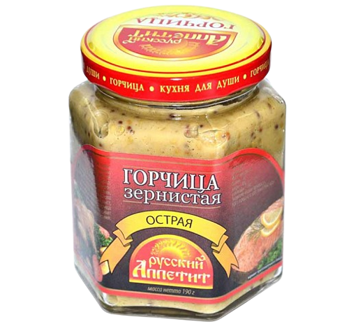 Русский аппетит® Горчица зернистая острая 190г*15шт (012)