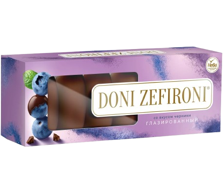 1. Marshmallows ~ Зефир DONI ZEFIRONI со вкусом черники глазированный 210гр*10шт