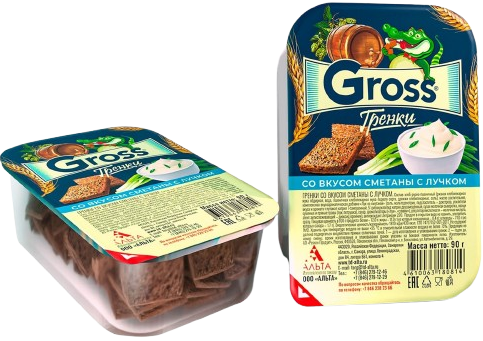8.8 Toast ~ Гренки GROSS со вкусом сметаны с лучком 90гр*20шт