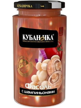 H03. Pickled Vegetables ~ Фасоль с шампиньонами 500гр*12шт
