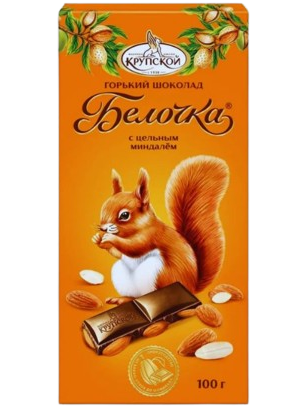 A09. Chocolate ~ Шоколад Белочка с цельным миндалём 100гр*15шт