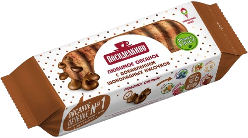 3.5 Cookies ~ Посиделкино овсяное с шоколадными кусочками 320гр*15шт