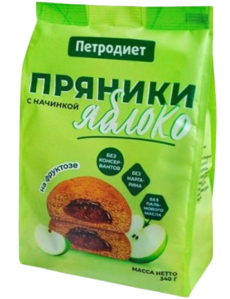 B10. Sugar Free ~ Пряники Яблоко на Фруктозе 340гр*15шт