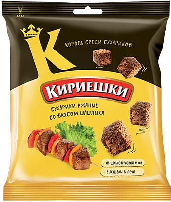 (105) Сухарики «Кириешки» ржаные со вкусом шашлыка 40гр*60шт.